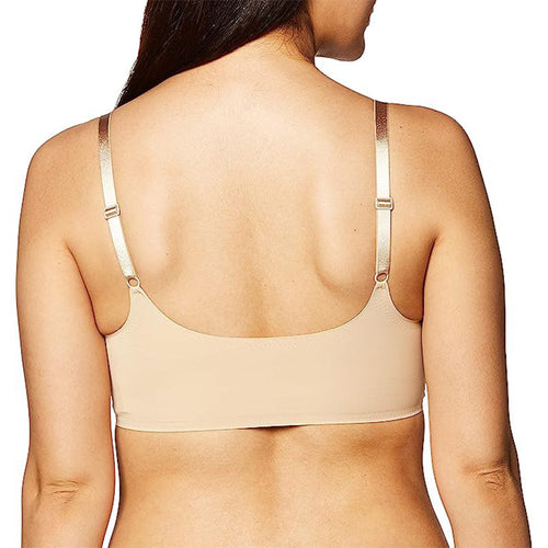 Calvin Klein Invisibles Comfort Seamless Wireless Skinny Strap Retro Bralette Bra bare L