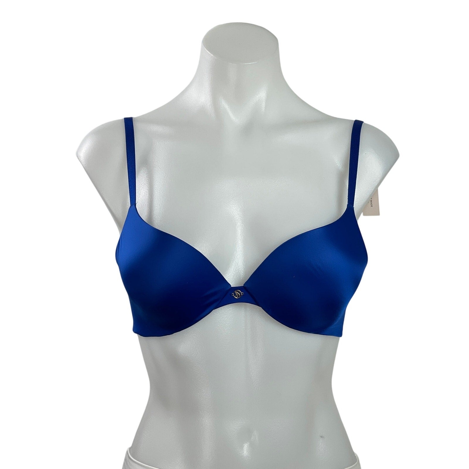 NEW Victoria's Secret Women's Blue Adjustable Satin Wireless Push Up Bra 32B