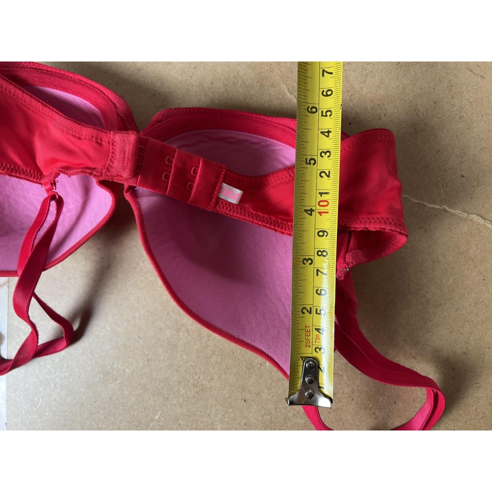 PINK Victoria's Secret Bra Womens 34B Hot Pink Padded Underwire T Shirt