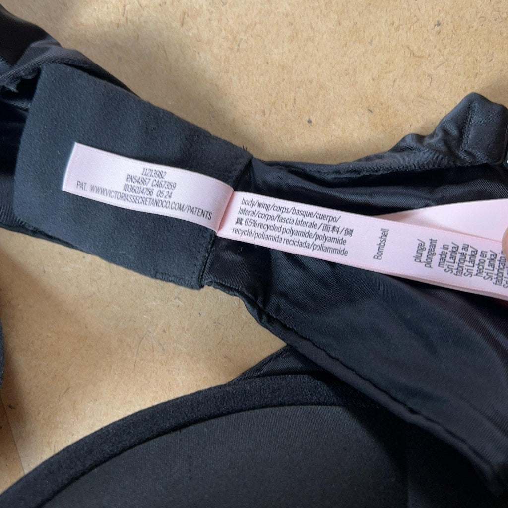 Victoria's Secret Bra Womens 38D Black T-Shirt Molded Padded Underwired
