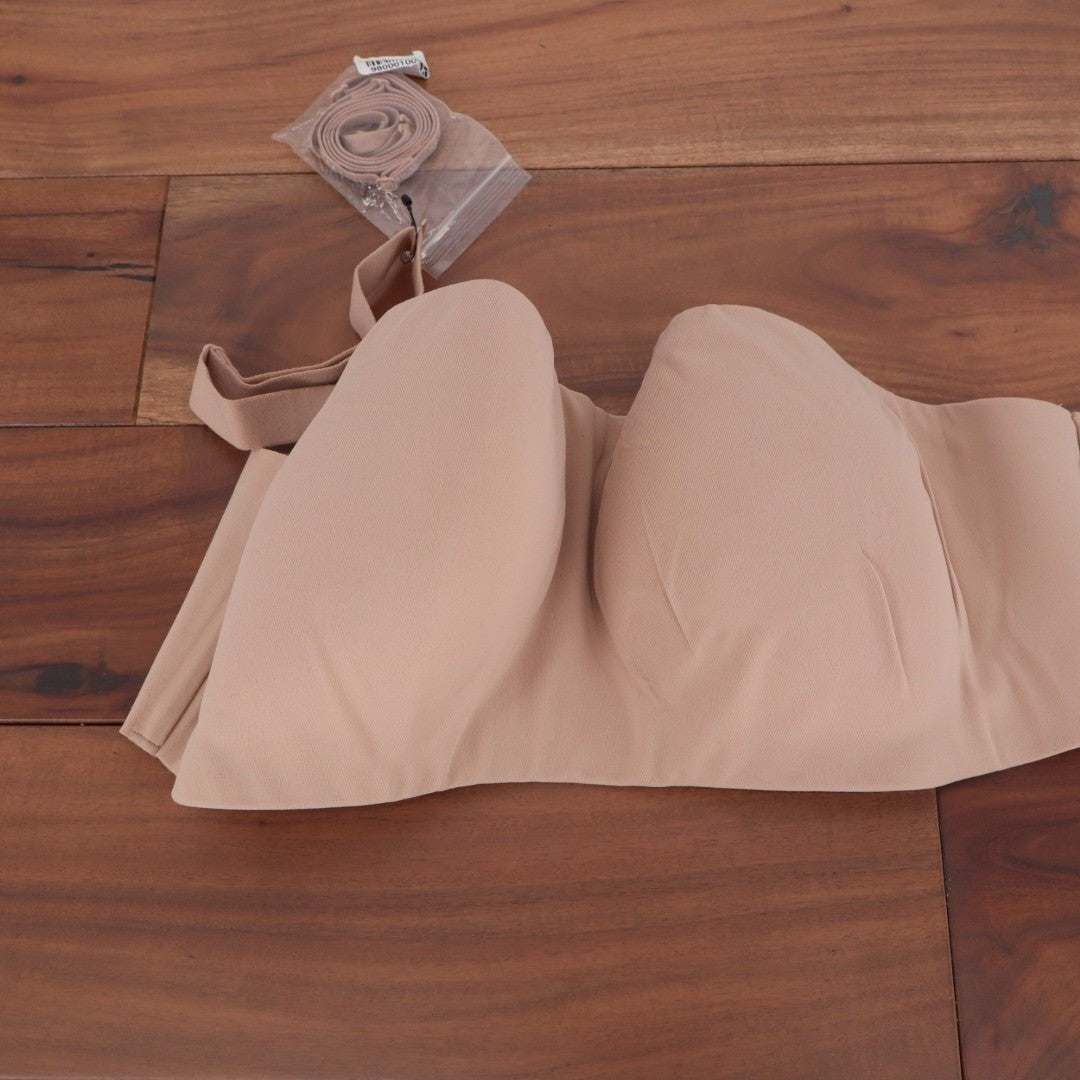 Calvin Klein Adapt Bandeau Bra Womens XL Cedar Strapless Wireless Full Coverage