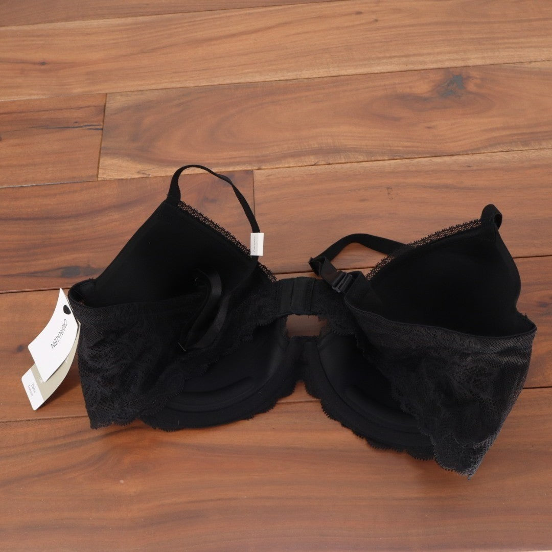 Calvin Klein Demi Lift Multiway T-Shirt Bra Womens 40B Black Stretch Lace Trim
