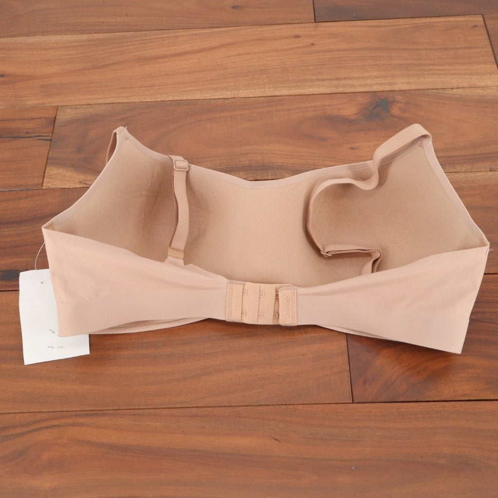 Calvin Klein Seamless T-Shirt Bra Womens 38C Beige Adjustable Strap Wireless