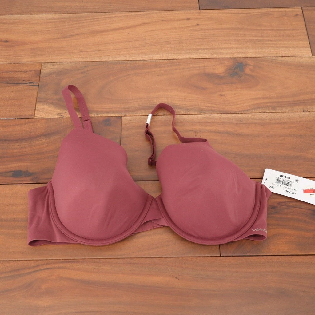 Calvin Klein Perfectly Fit Modern T Shirt Bra 38C Deep Mauve Underwire Cups