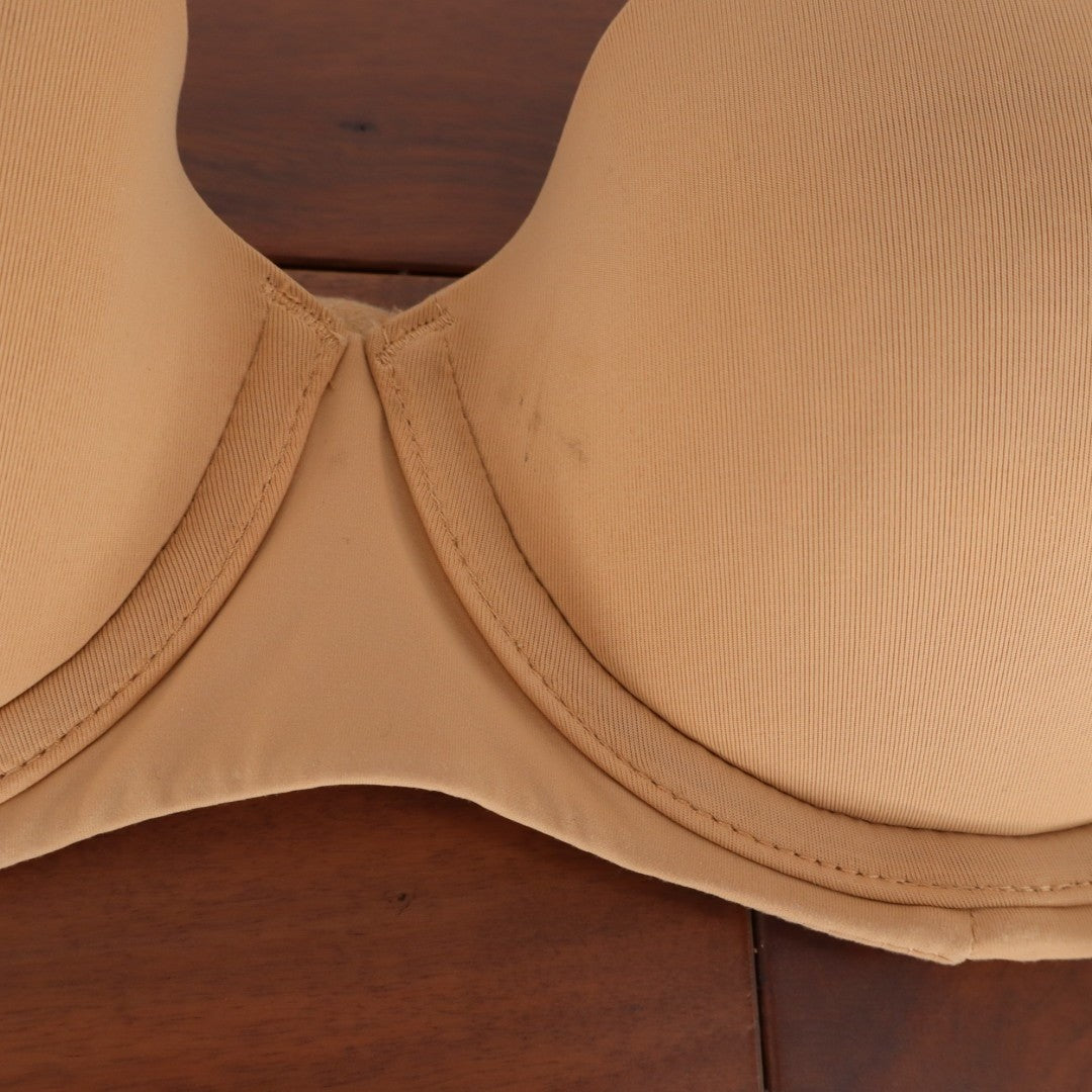 Calvin Klein Capsule Push Up Bra Womens 32B Nude Nylon Stretch Strapless Padded