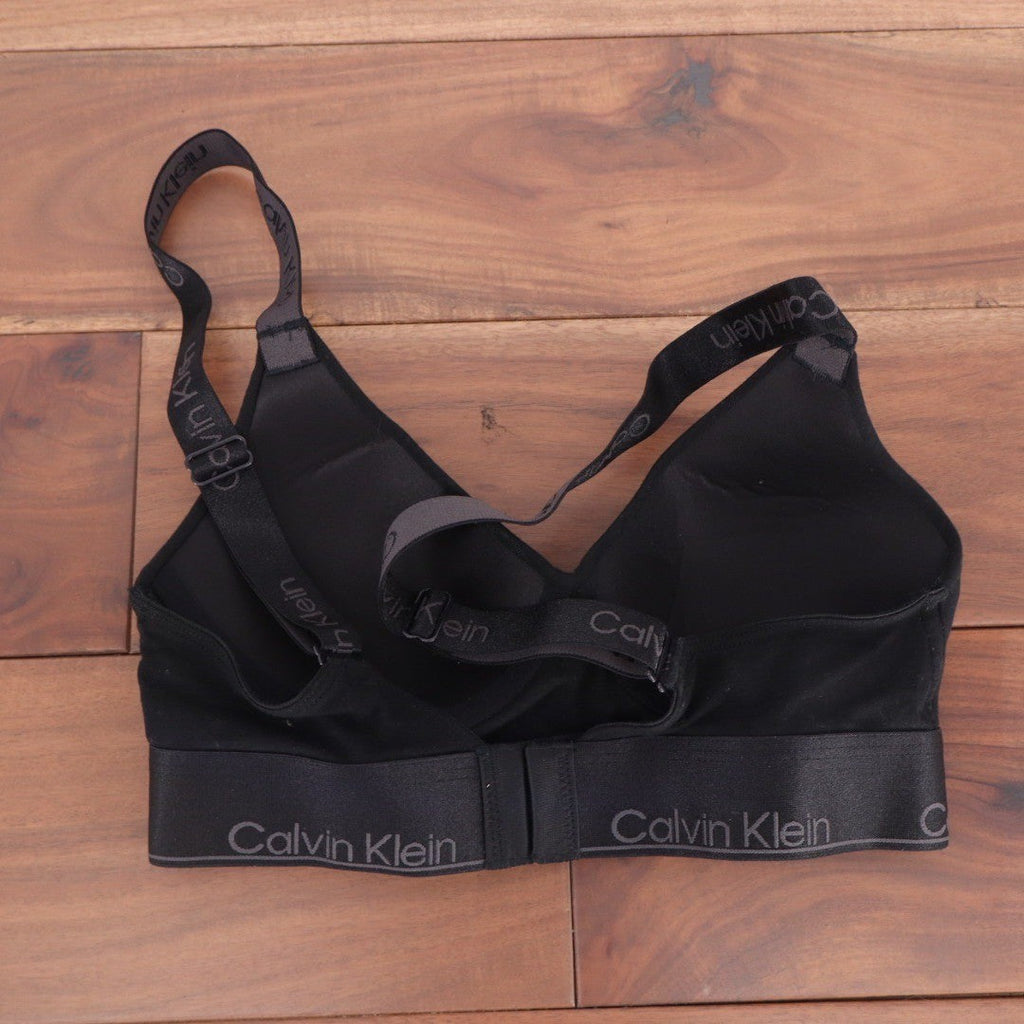 Calvin Klein Modern Cotton Bralette Black Logo Straps QF7993 XS