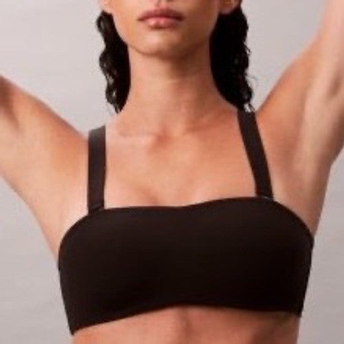 Calvin Klein Perfectly Fit Strapless Bandeau Bra Womens Large Black Wireless