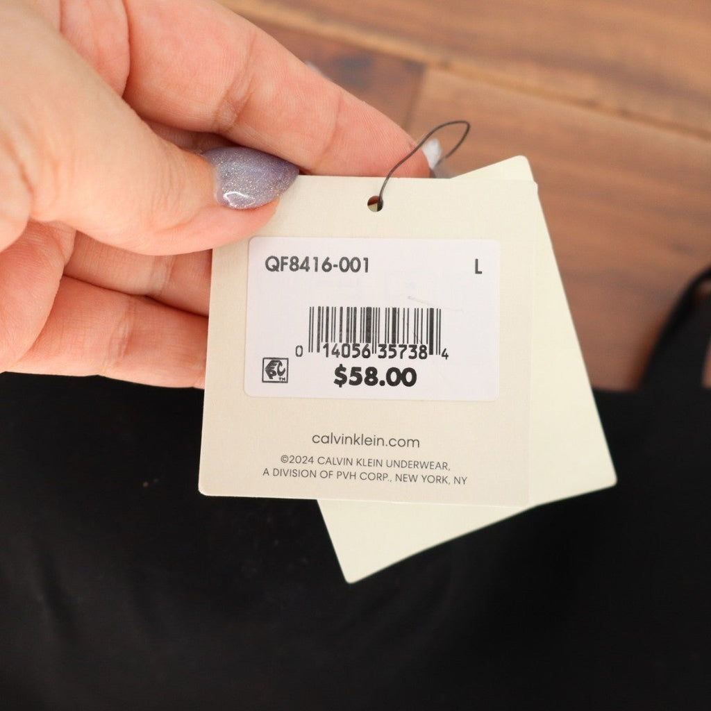 Calvin Klein Perfectly Fit Strapless Bandeau Bra Womens Large Black Wireless