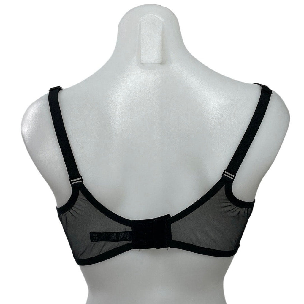 Skims Ultra Fine Mesh Black Lightweight Underwire Adjustable Bra Lingerie 36DD