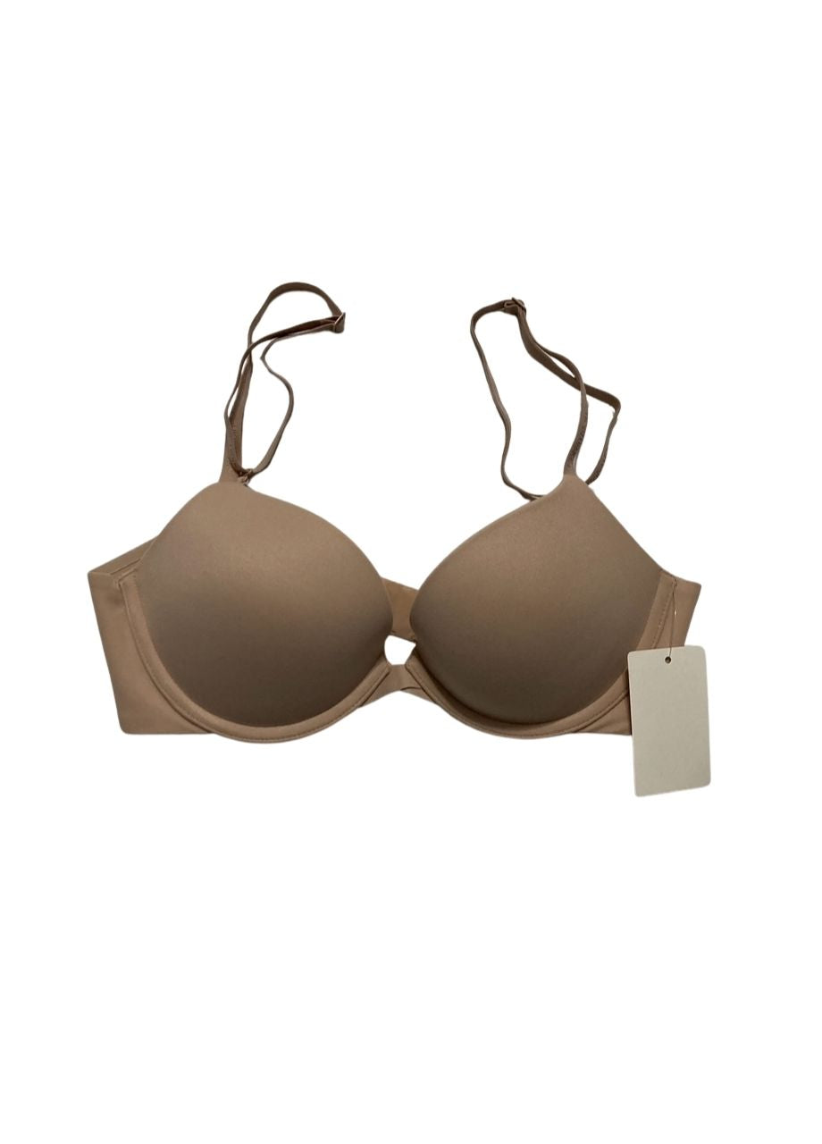 CALVIN KLEIN Perfectly Fit Push Up Plunge Memory Touch Bra HONEY ALMOND 32C
