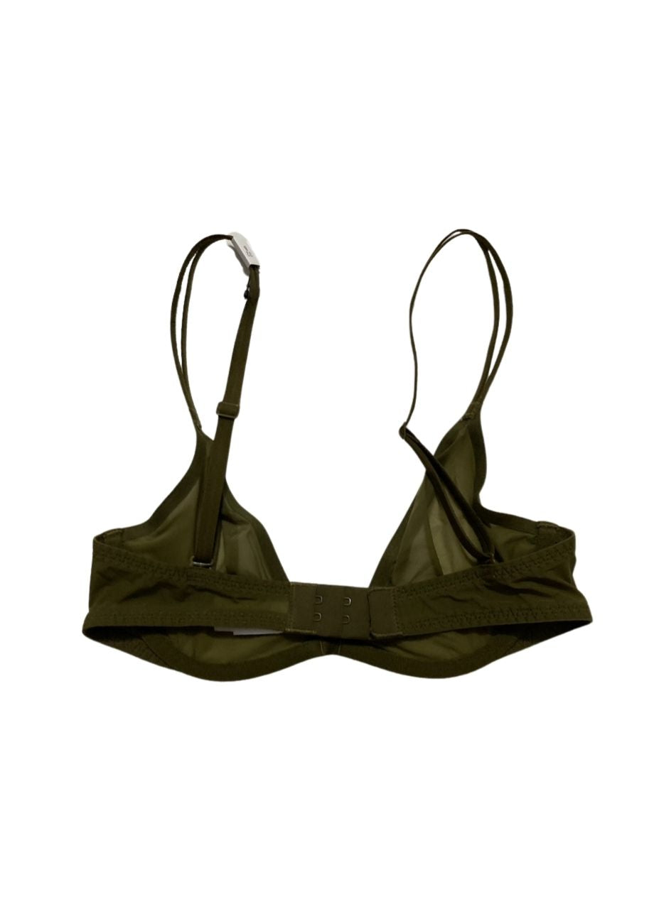 CALVIN KLEIN Sheer Marquisette Unlined Plunge Bra GREEN 32B