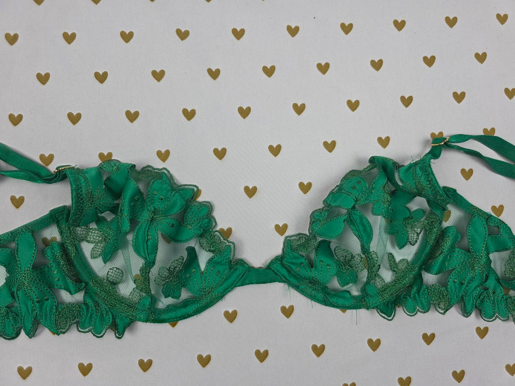 Victorias Secret NEW NWT Green Very Sexy Demi Balconette Luxe Bra 32C