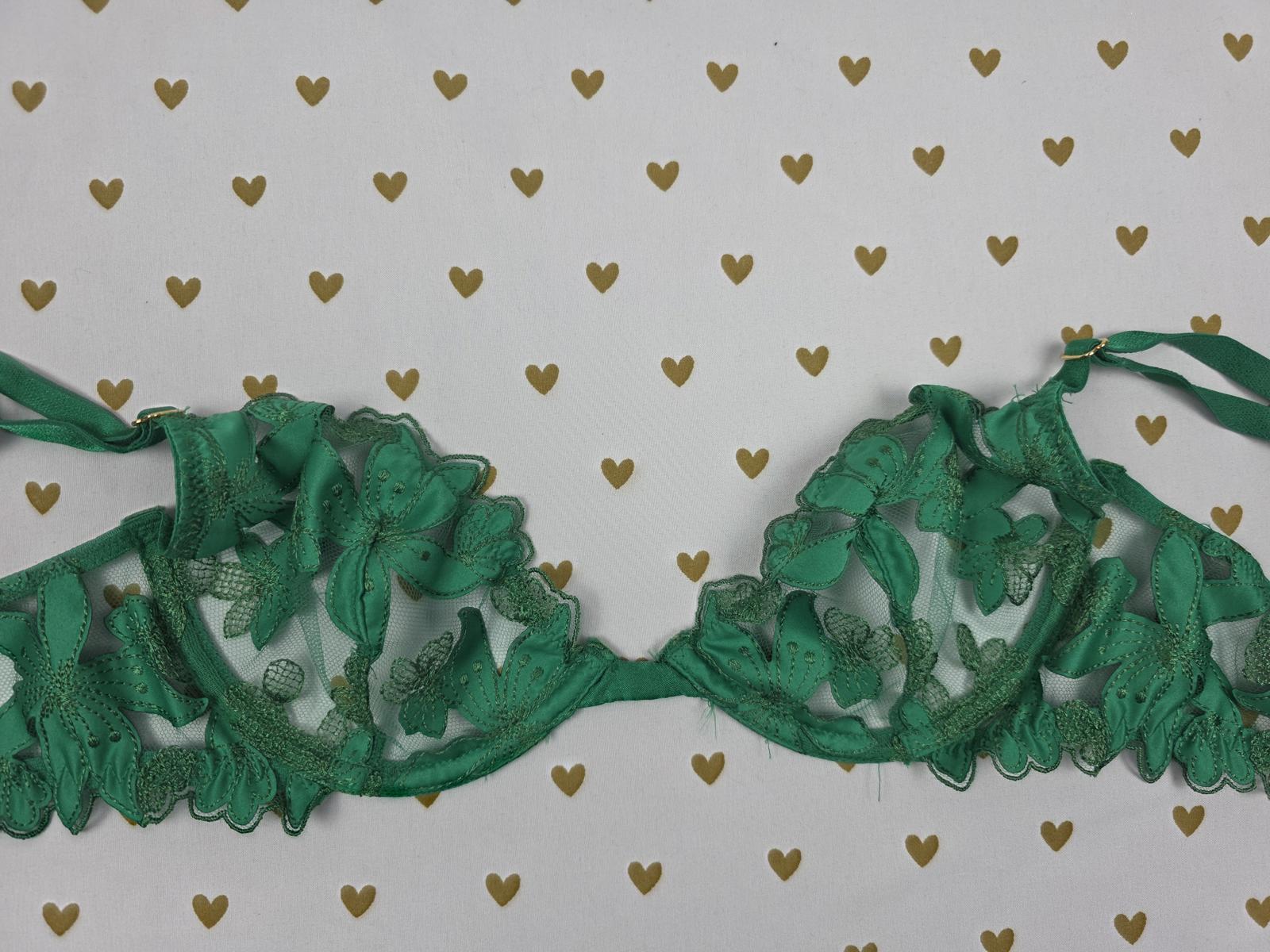 Victorias Secret NEW NWT Green Very Sexy Demi Balconette Luxe Bra 32C
