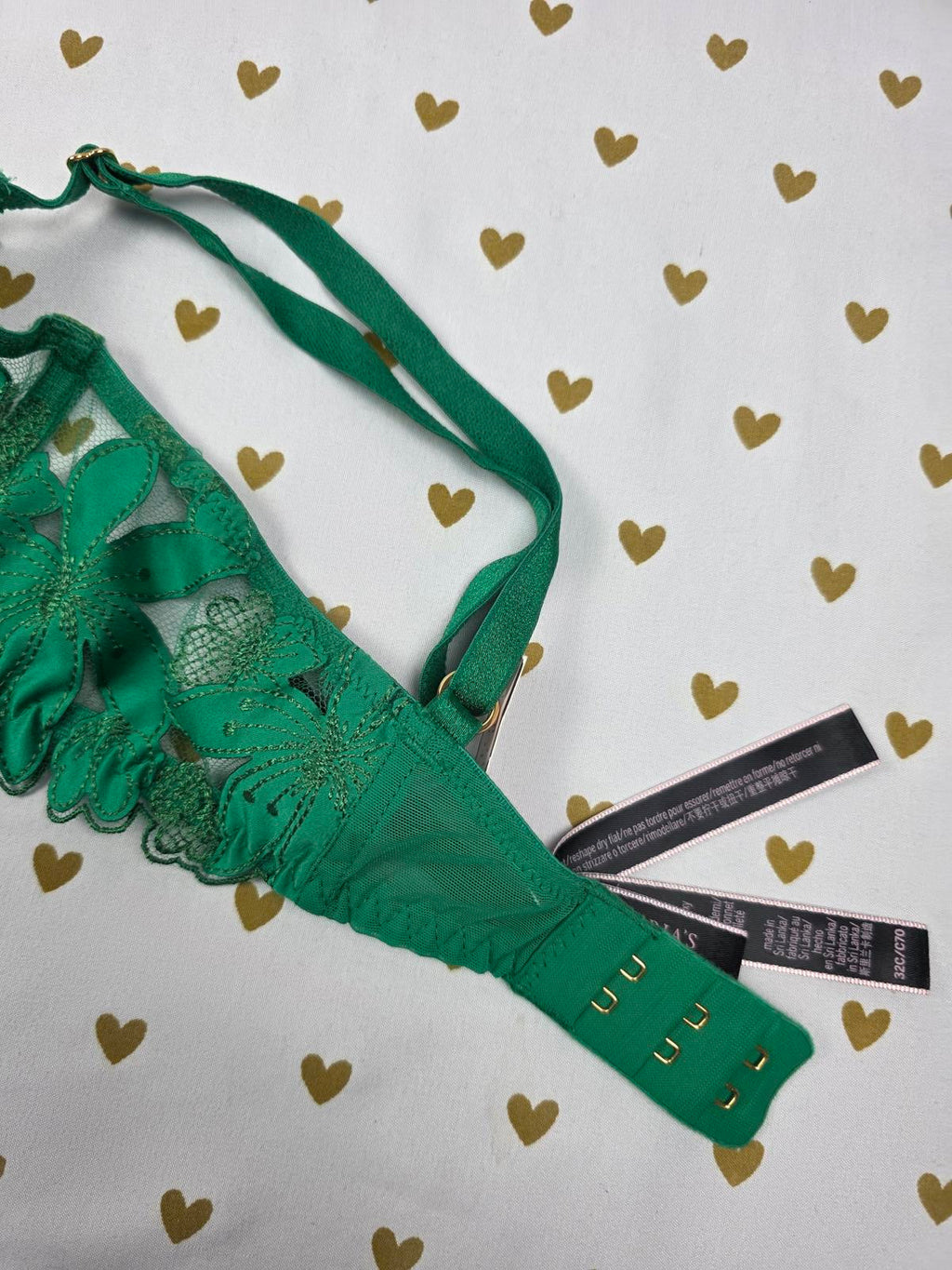Victorias Secret NEW NWT Green Very Sexy Demi Balconette Luxe Bra 32C