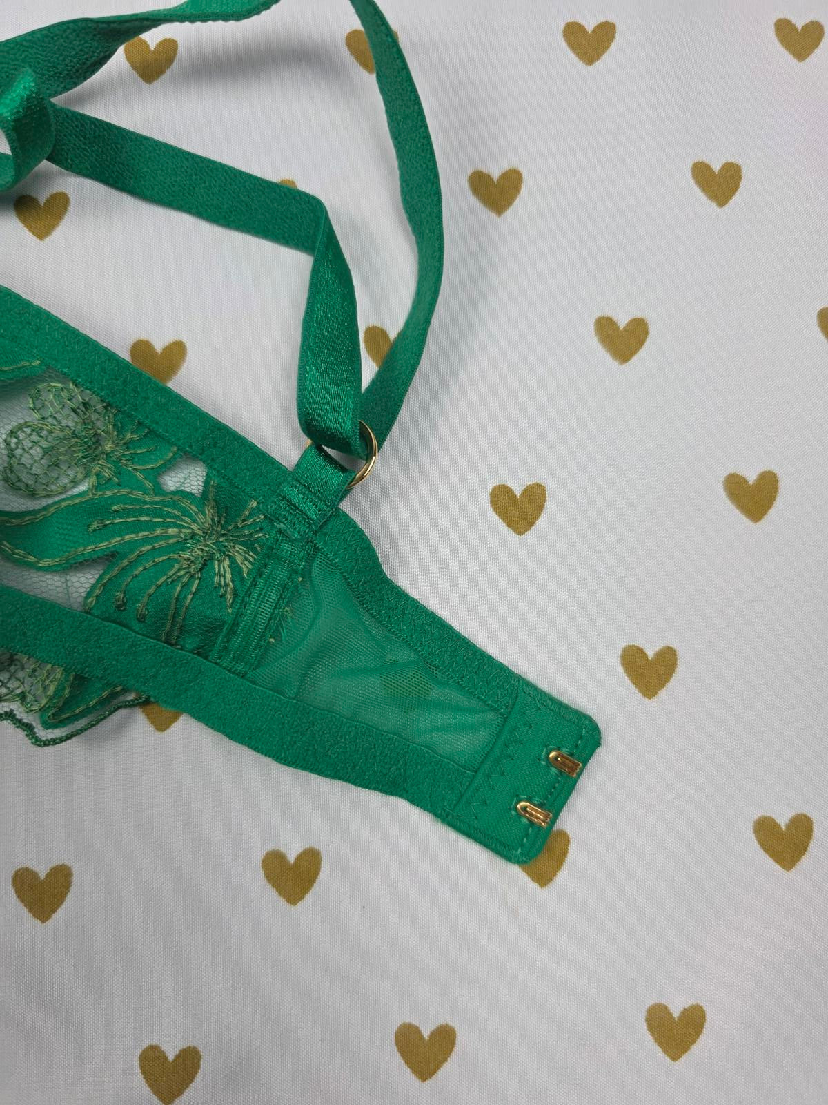 Victorias Secret NEW NWT Green Very Sexy Demi Balconette Luxe Bra 32C