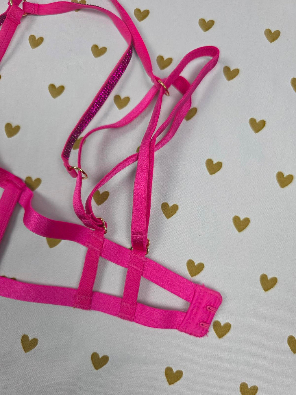 Victoria's Secret Shine Strappy Rhinestone Open-Cup Triangle NEW NWT XS