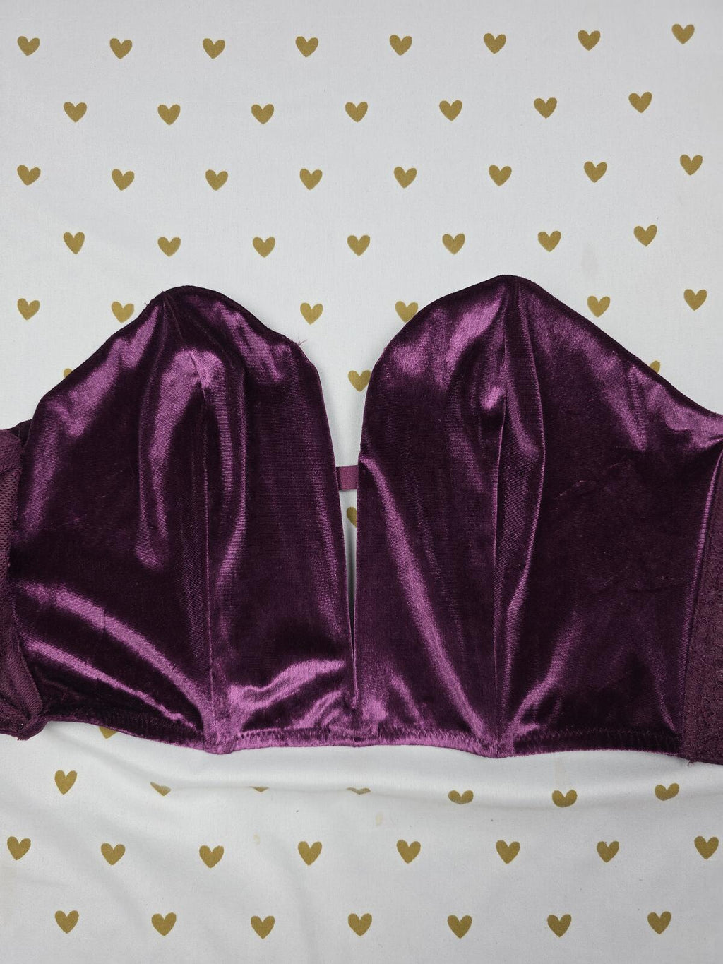 Victorias Secret Velvet Strapless Push Up bralette Purple Dream Angels SMALL