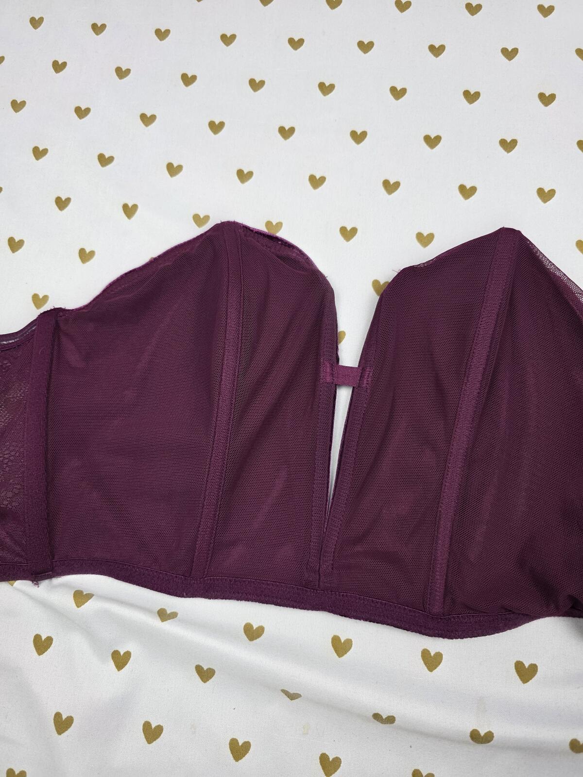 Victorias Secret Velvet Strapless Push Up bralette Purple Dream Angels SMALL