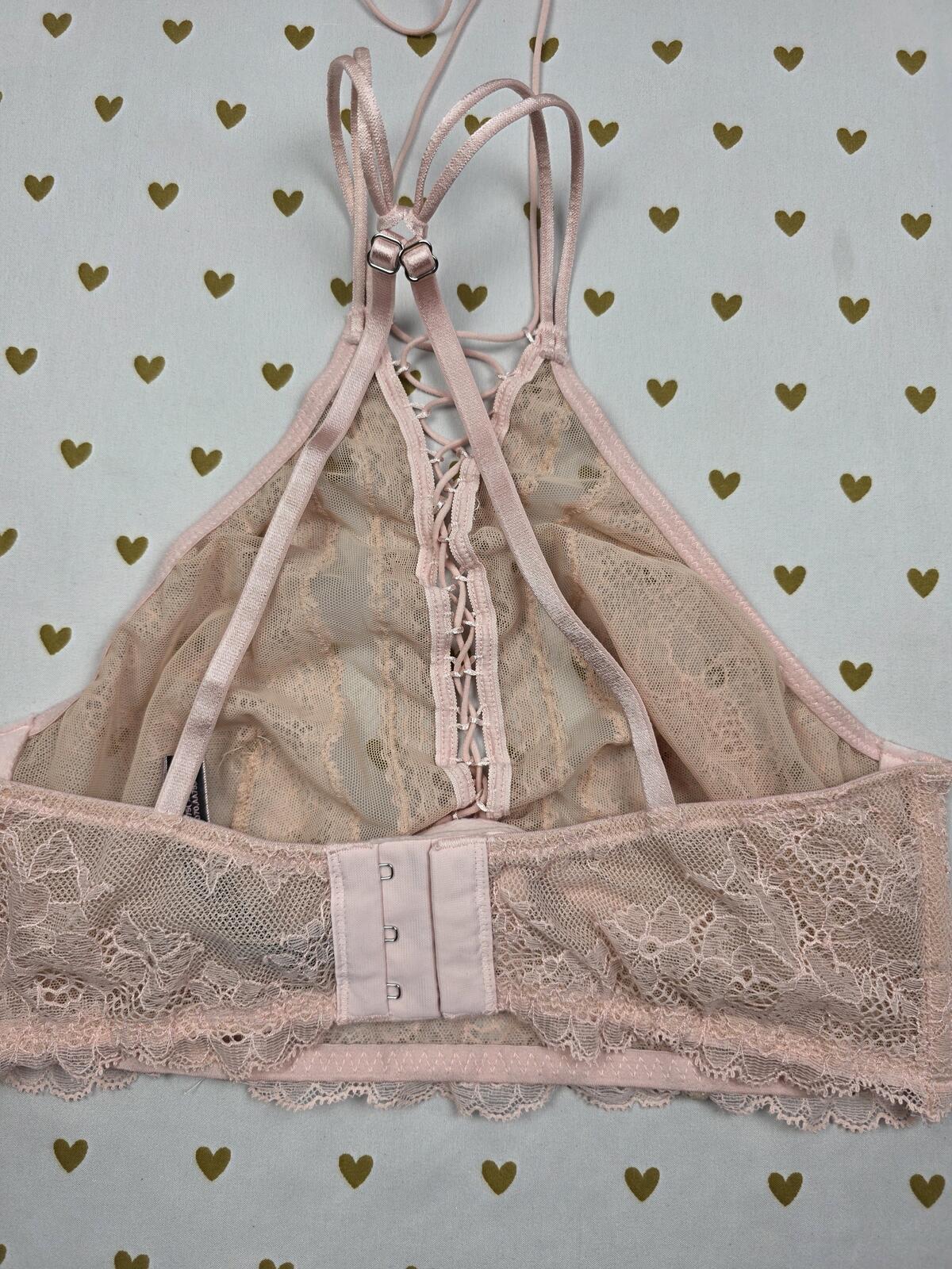 Victorias Secret  High Line Bralette Bra Top Tank Strappy Lace SMALL