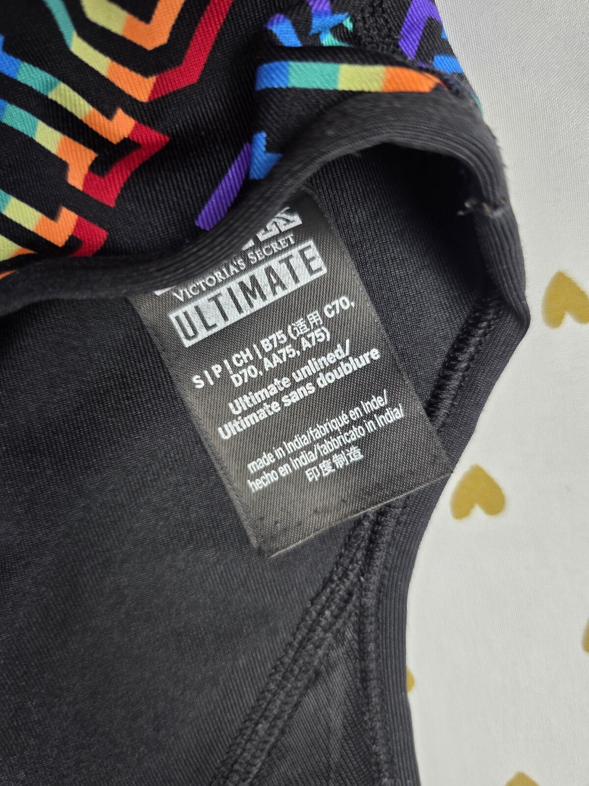 Victorias Secret Rainbow Sports Bra Active Tank Tops Exercise Support Ultimate S