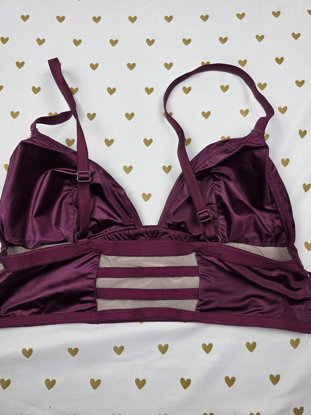 Victorias Secret Maroon Satin Sexy Bralette Bra Top Tank Small