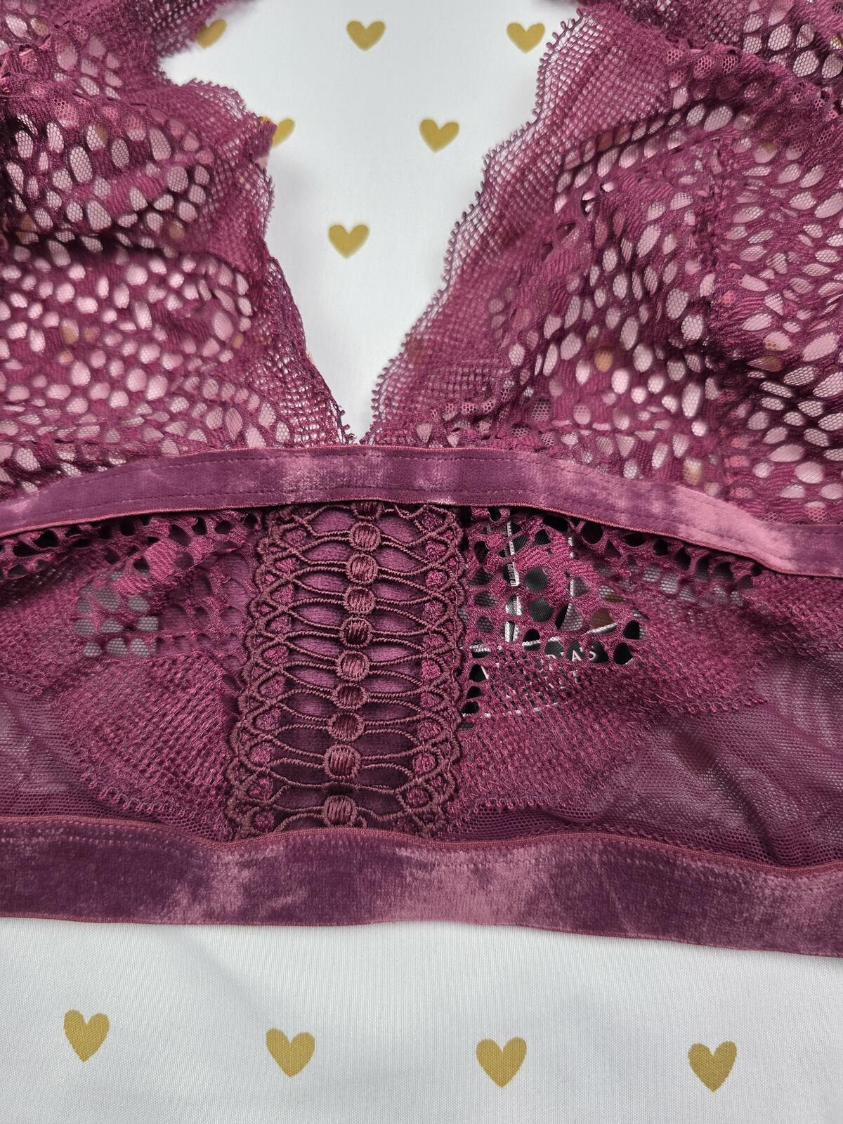 Victorias Secret Lace Sexy High Line Choker Bralette Bra Top Tank Unlined XL