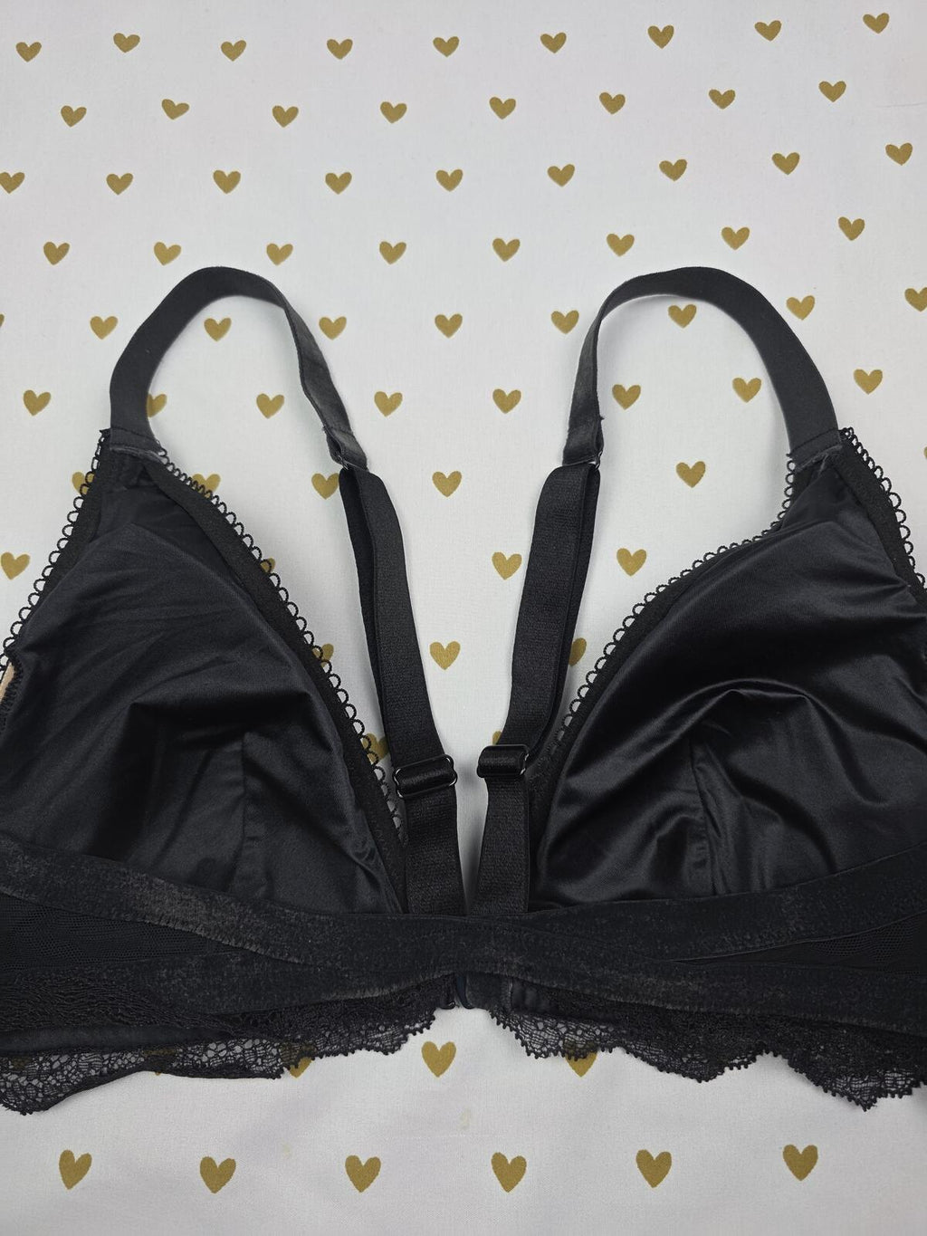 Victorias Secret Black LARGE Velvet Lined Sexy Bralette Bra Top Tank