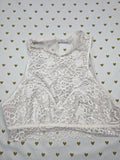 Victorias Secret White Lace High Line Large Bralette Bra Top Tank