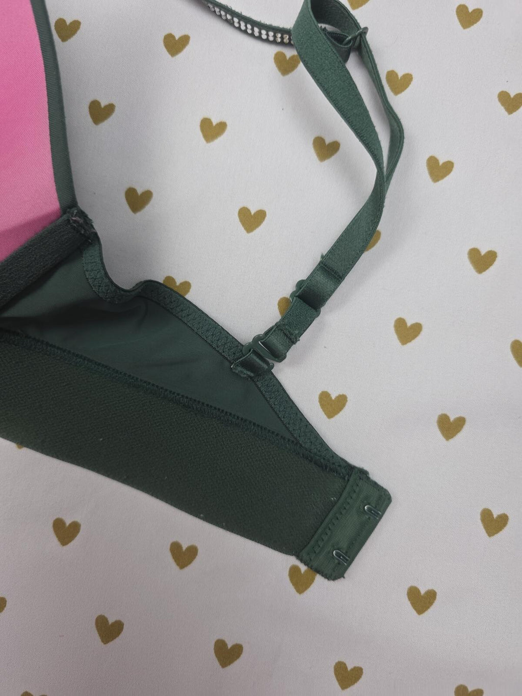 Victorias Secret PINK Green Wireless SHINE BLING Bra 32c Wear Everywhere