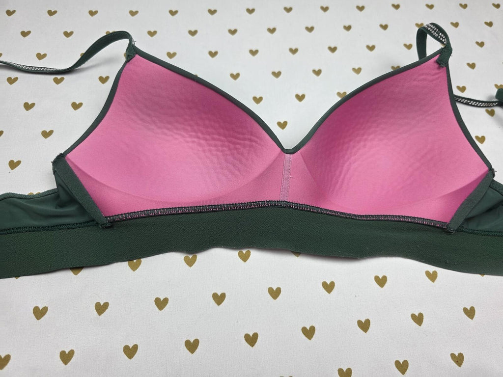 Victorias Secret PINK Green Wireless SHINE BLING Bra 32c Wear Everywhere