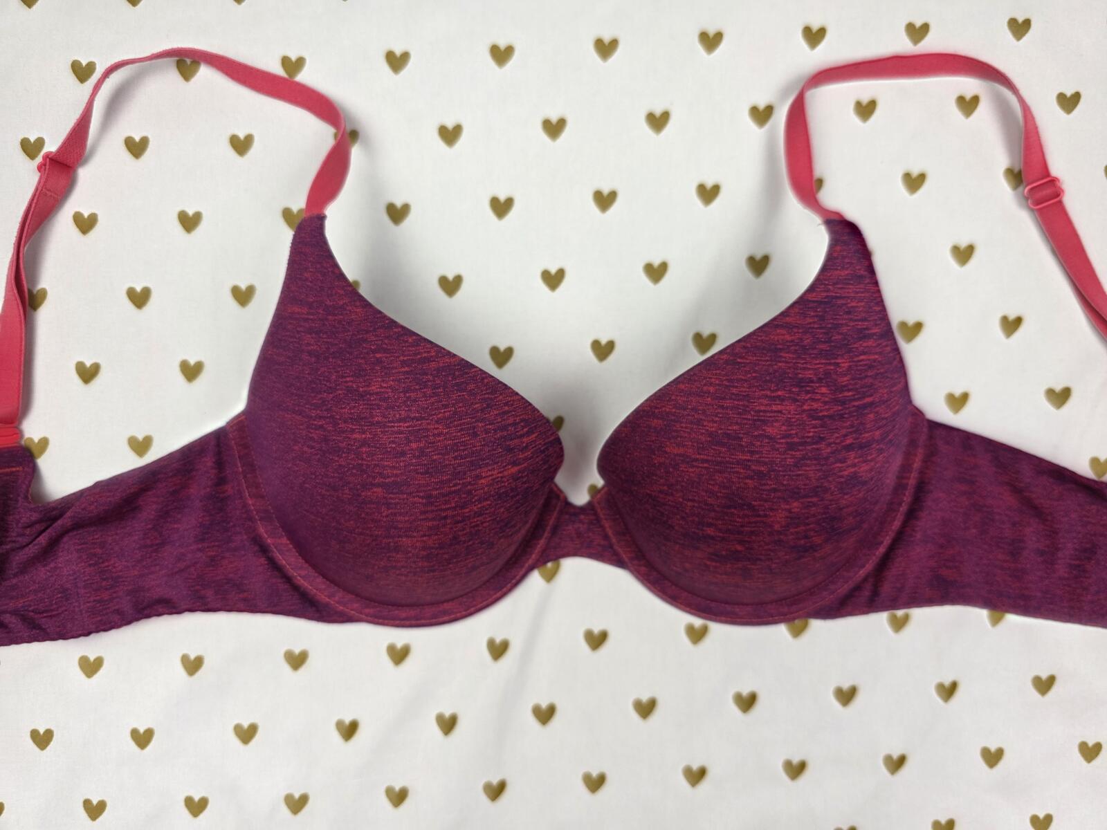 Victorias Secret Padded Perfect Coverage Bra Red 32C