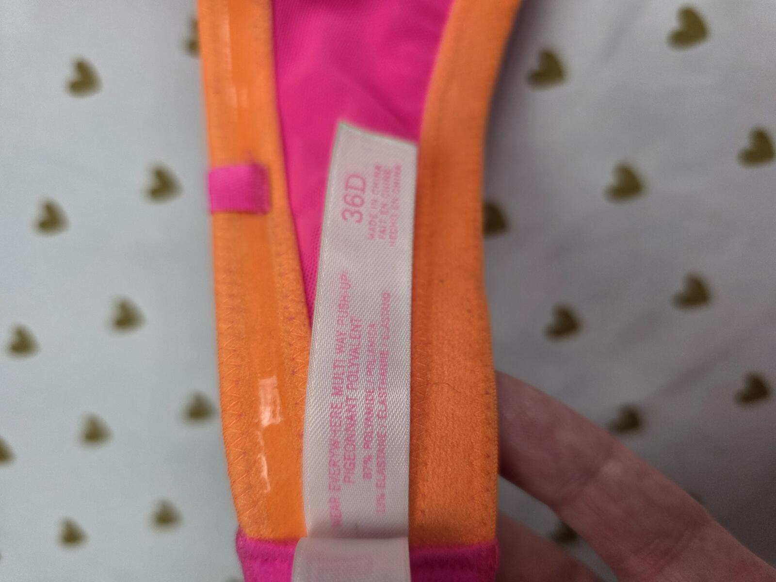 Victorias Secret NEON Strapless Pink Push Up Bra 36D