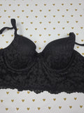 Victoria's Secret Black Corset Style Bustier Bra Body By victoria Lined Demi 34D