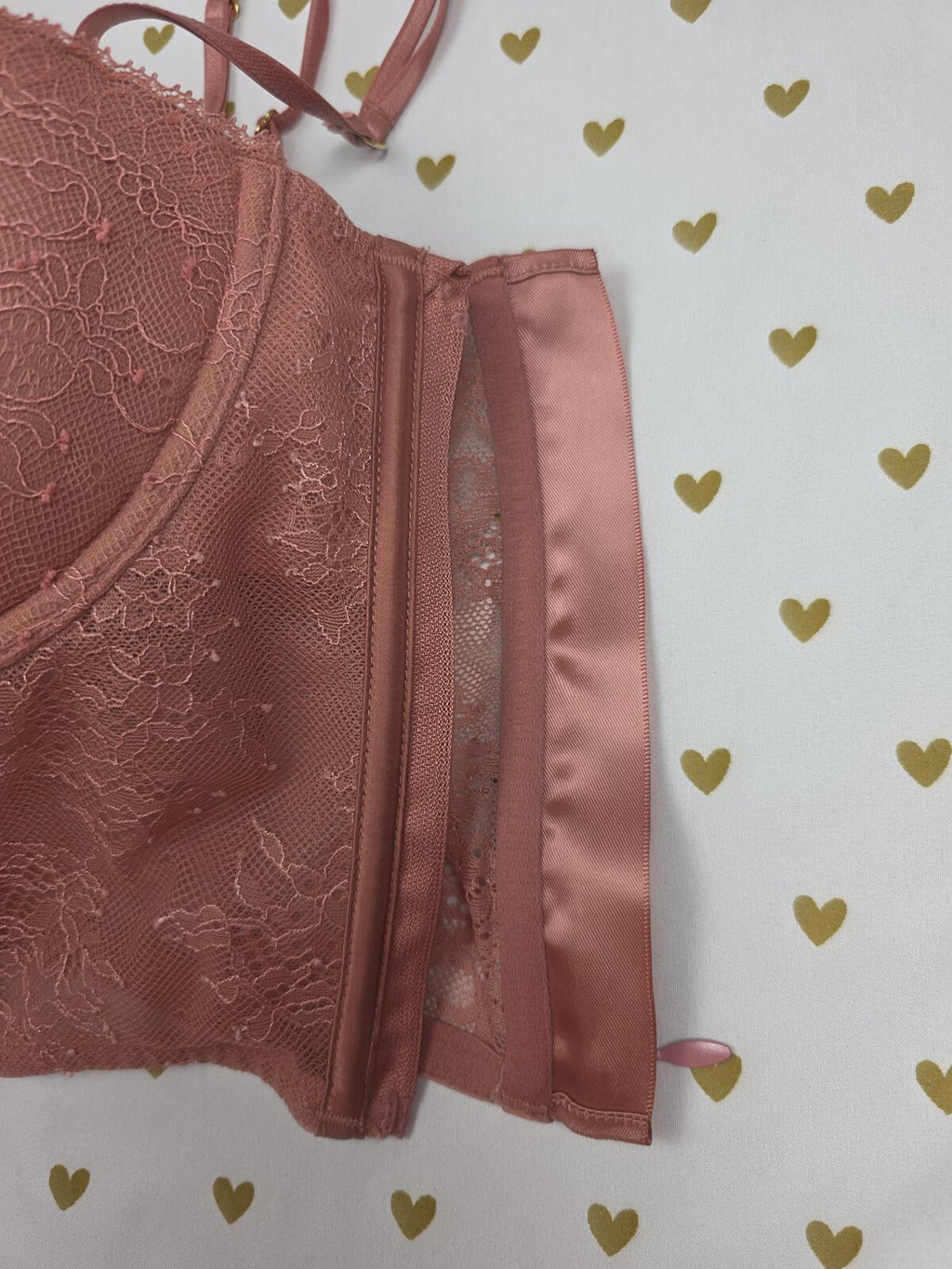 Victorias Secret Bustier Style Rose Corset Bra Top Very Sexy Push Up 36C