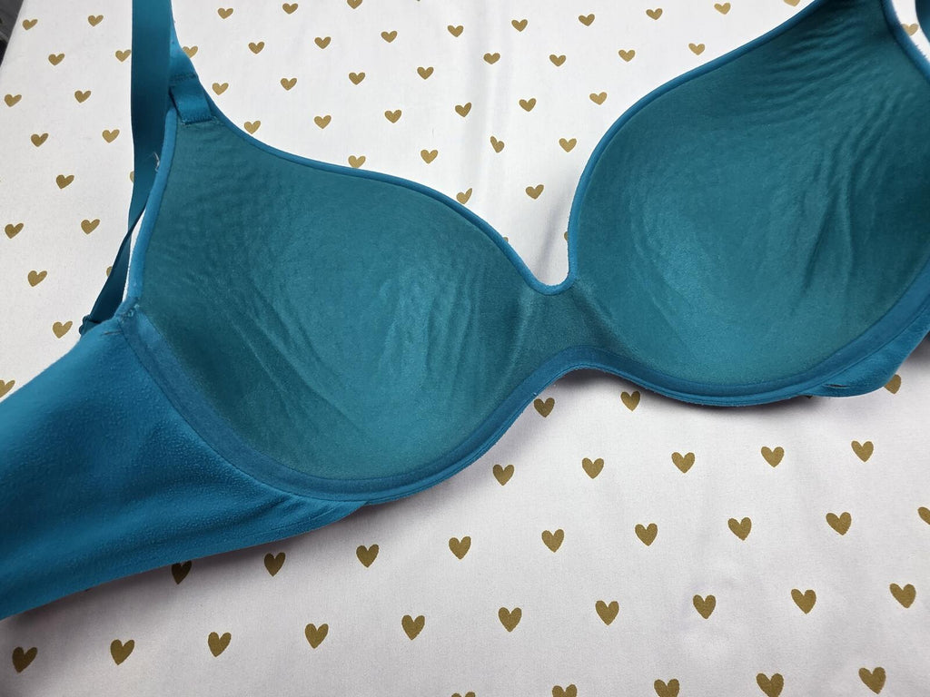 Victorias Secret Perfect Shape Blue Bra Soft Stretchy 32DD