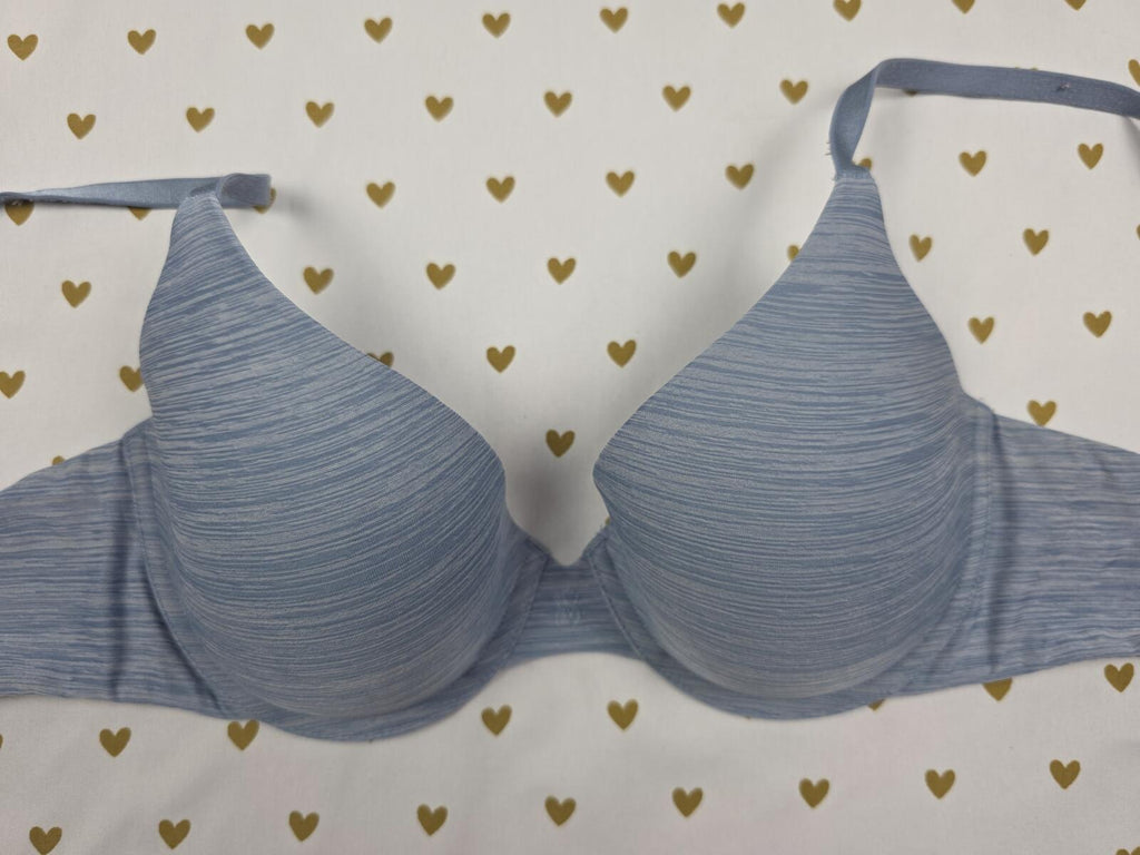 Victorias Secret Blue Uplift Semi Demi Balconette Bra 32D