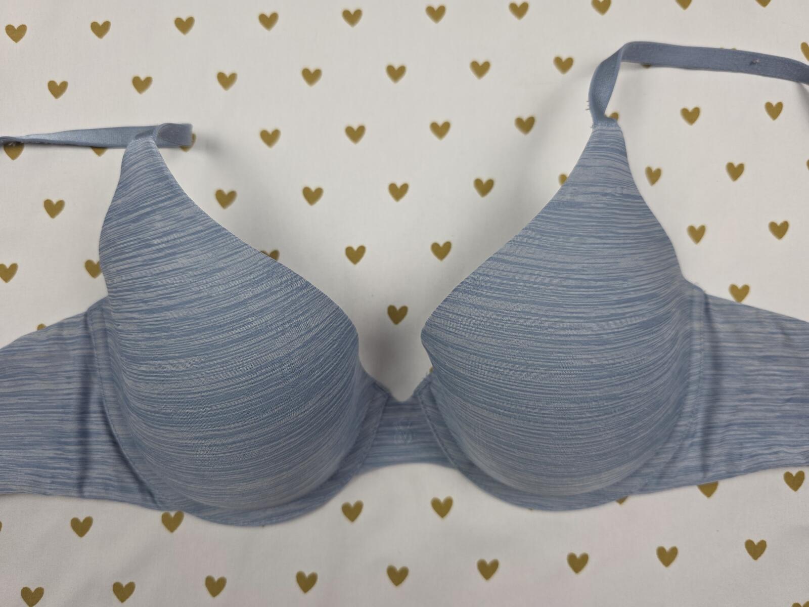 Victorias Secret Blue Uplift Semi Demi Balconette Bra 32D