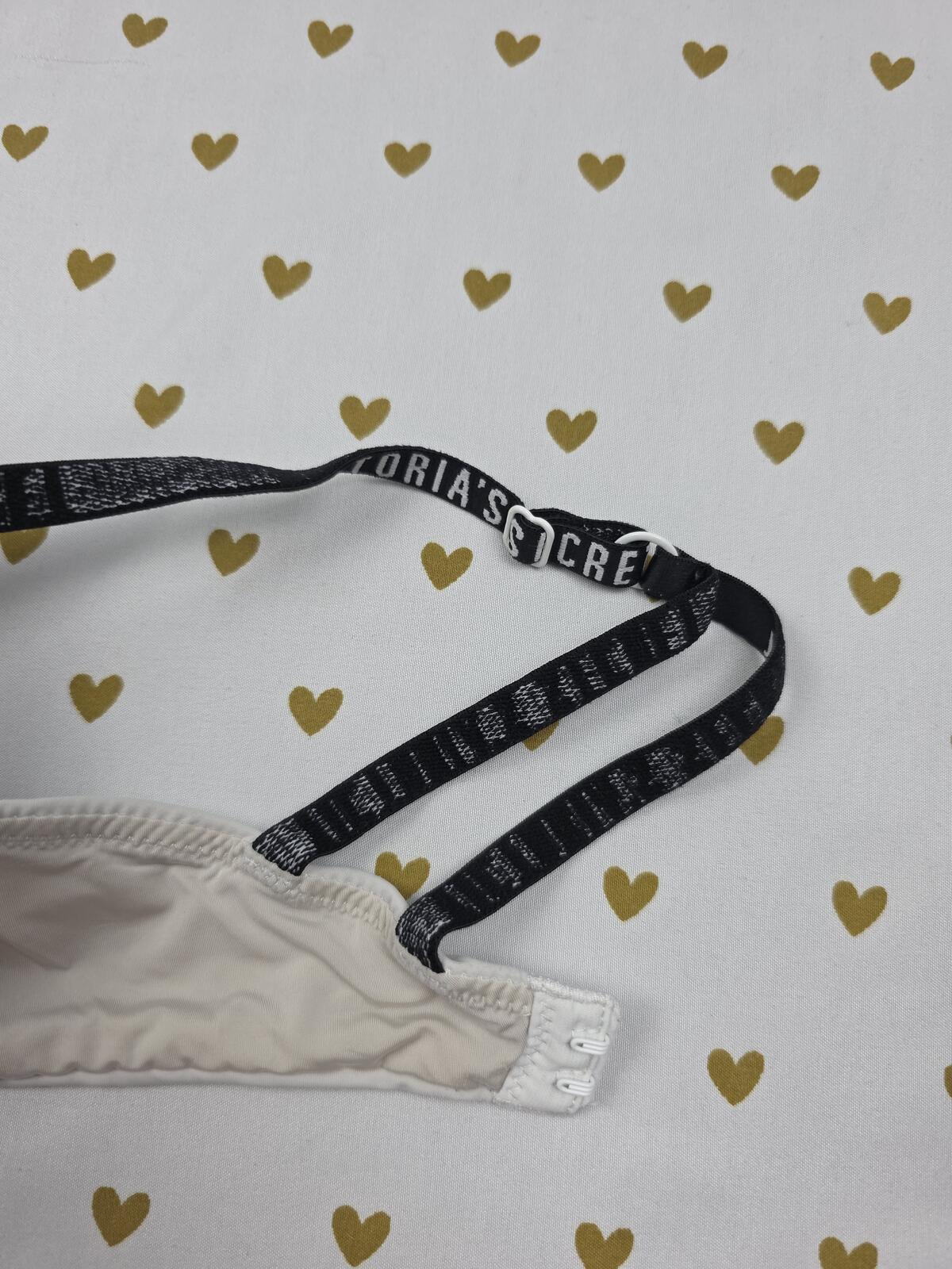 Victorias Secret White Logo Strap Perfect Shape Bra 32D