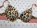 Victorias Secret PINK Leopard Cheetah Wear Everywhere PUSH UP Bra 32C