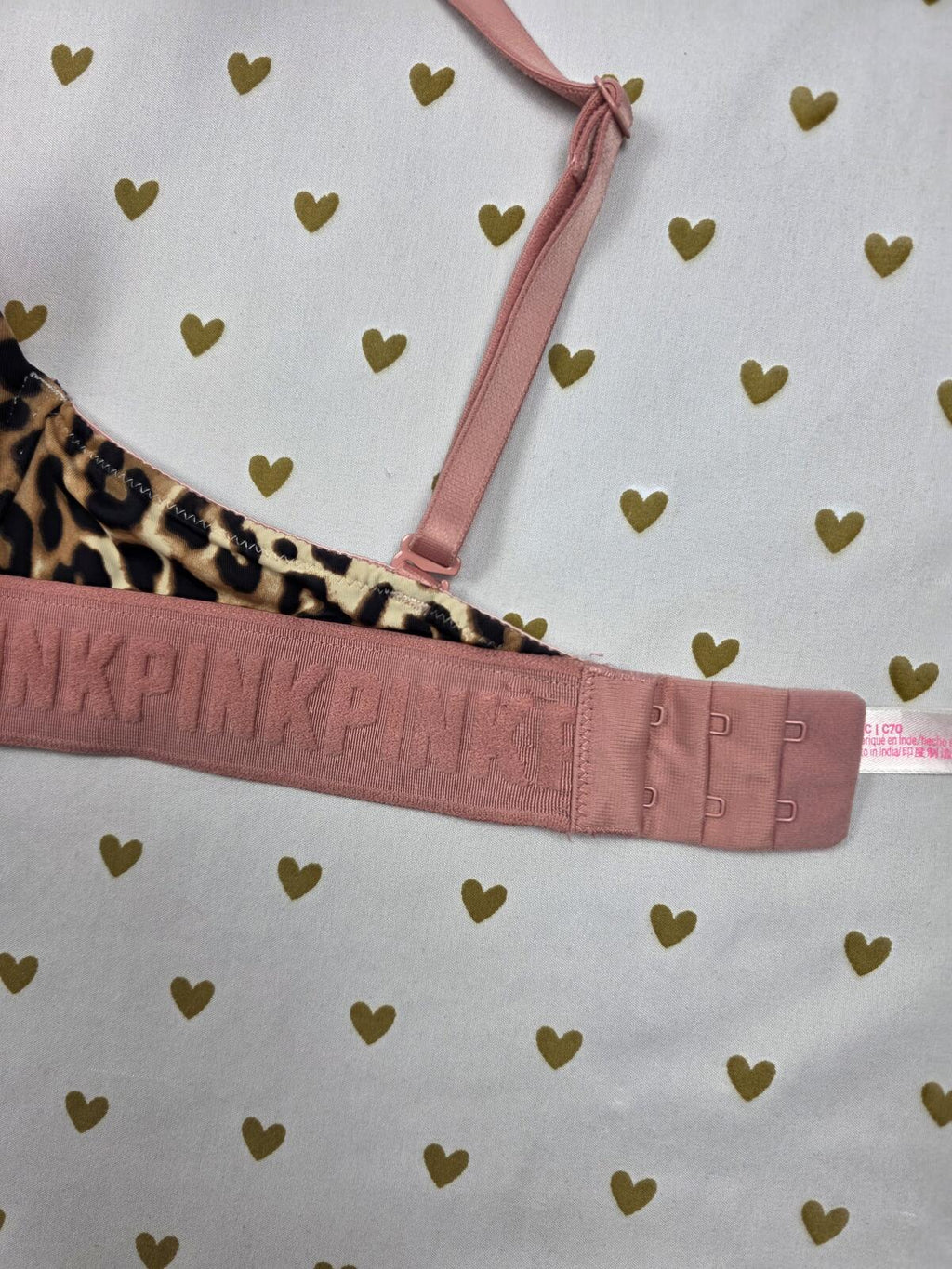 Victorias Secret PINK Leopard Cheetah Wear Everywhere PUSH UP Bra 32C