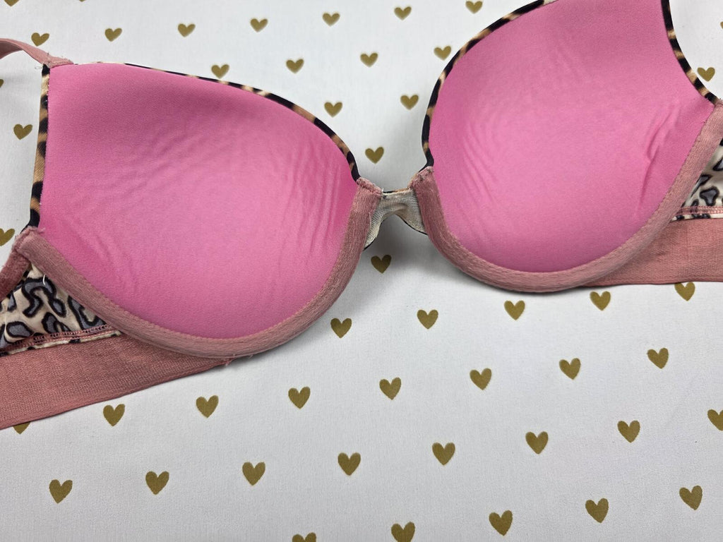 Victorias Secret PINK Leopard Cheetah Wear Everywhere PUSH UP Bra 32C