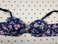 Victorias Secret Floral 32C Lined Semi Demi Balconette bra