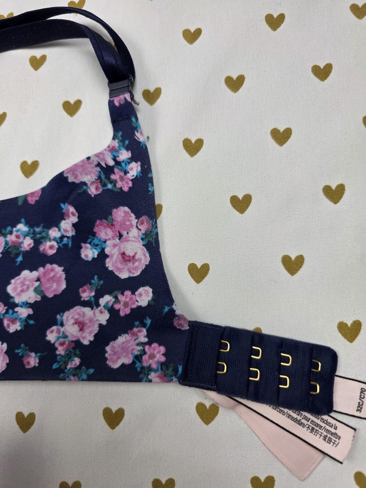 Victorias Secret Floral 32C Lined Semi Demi Balconette bra