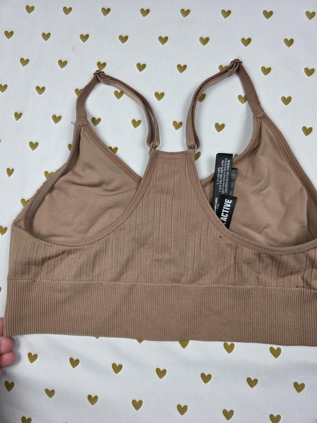 Victorias Secret Pink Brown Active Textured Bralettes Bra Top Tank SMALL