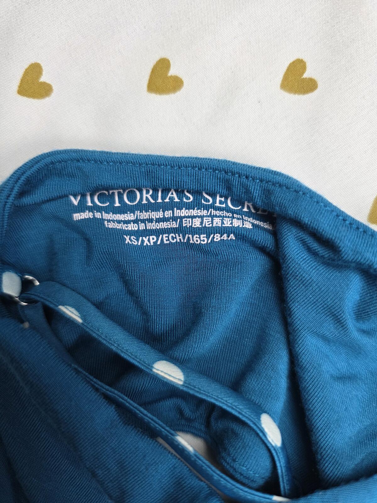 Victorias Secret Blue Polka Dot Strap Super Soft XS Bralette Bra Top Tank