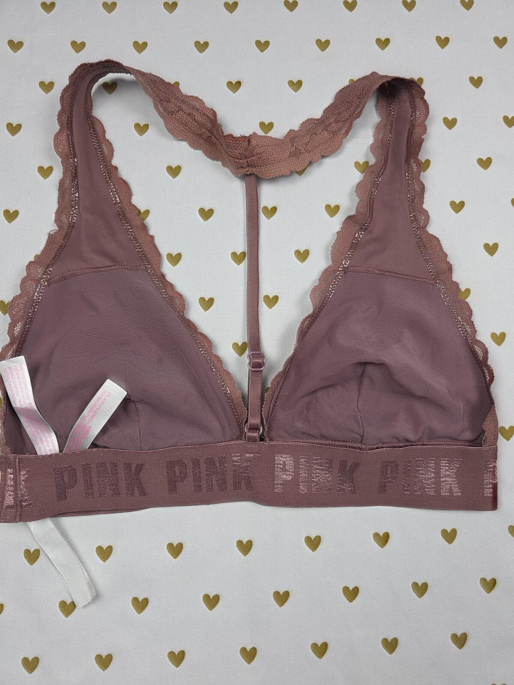 Victorias Secret Pink Racerback Lace Small Bralette Bra Top Tank