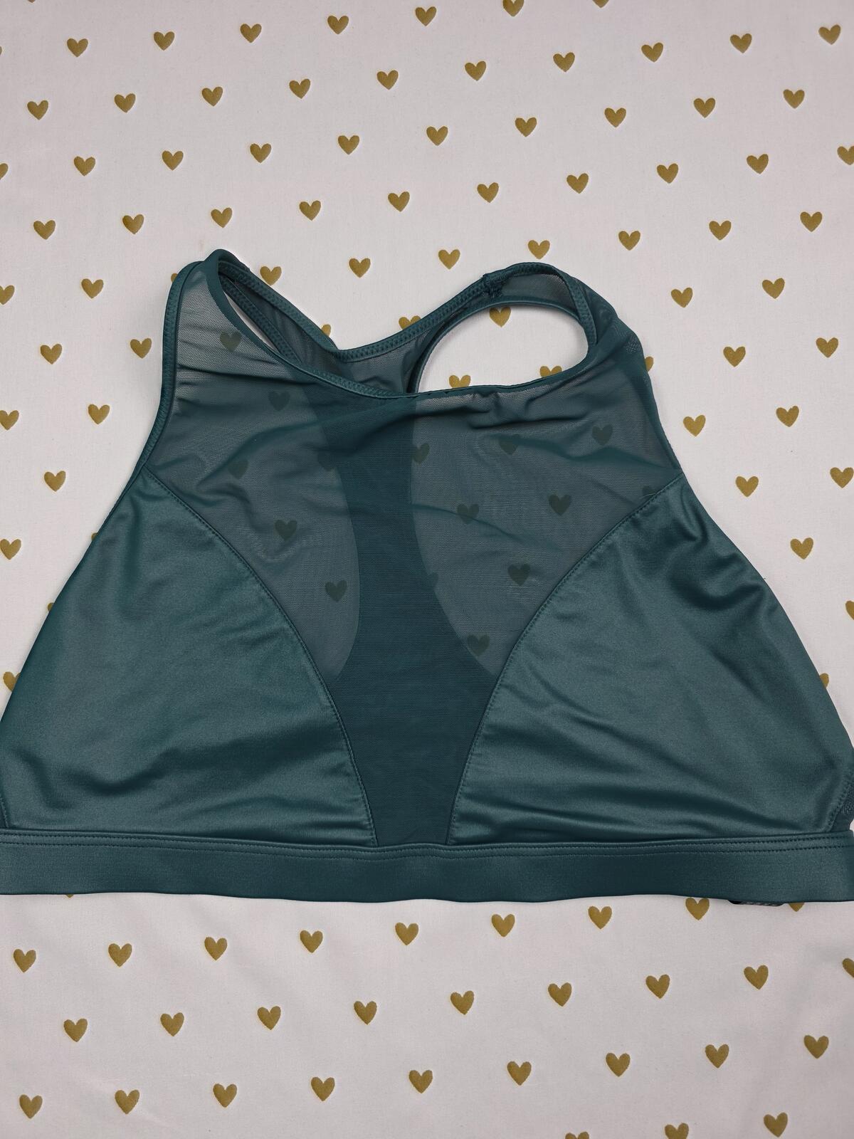 Victorias Secret Pink High Line Green SPORTS BRA Large Bralette Bra Top Tank
