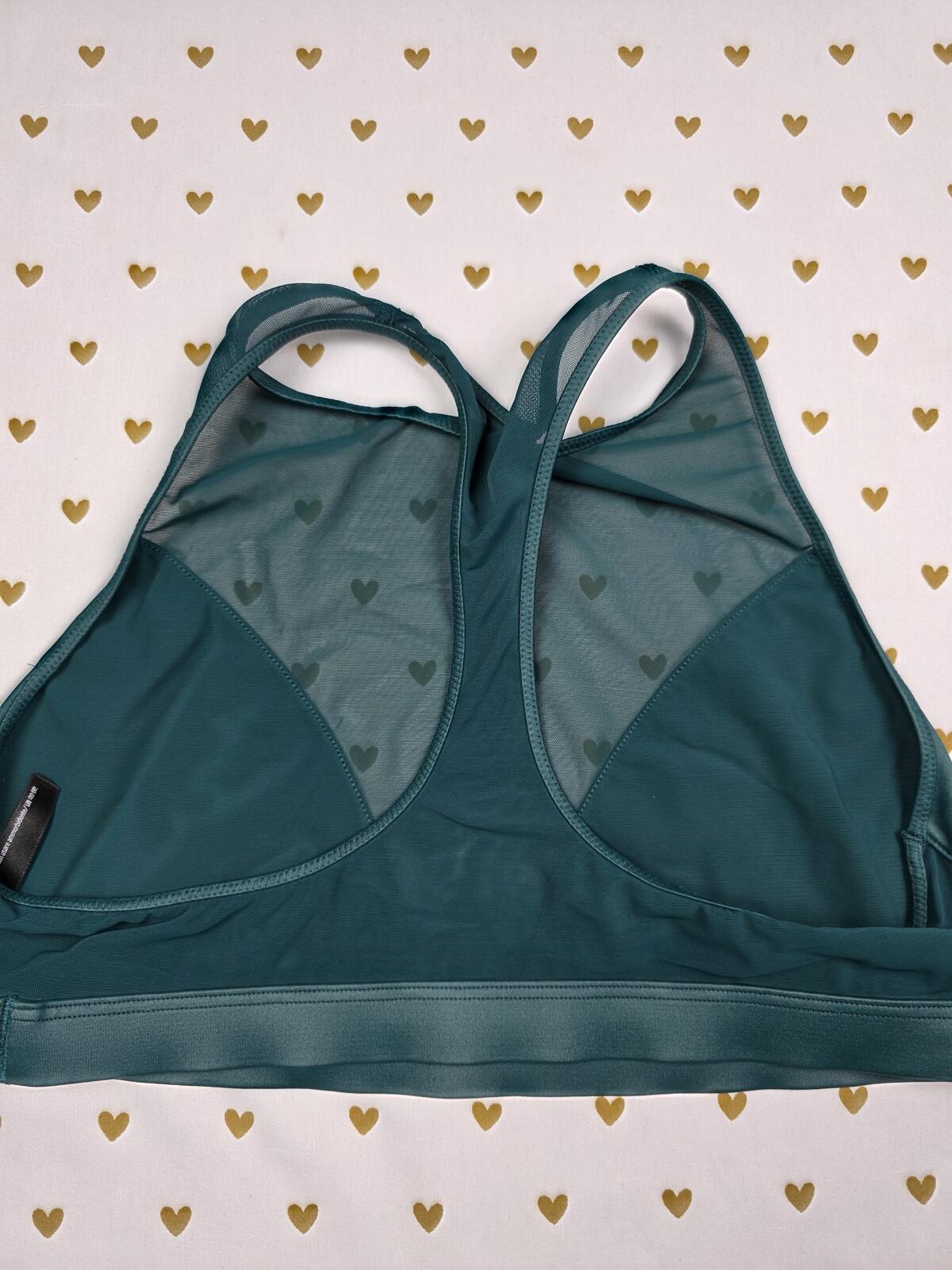 Victorias Secret Pink High Line Green SPORTS BRA Large Bralette Bra Top Tank