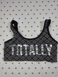 Victorias Secret Pink TOTALLY Geometric Sports Bra MEDIUM Bralette Bra Top Tank