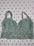 Victorias Secret Pink Green Lace Cute Small Bralette Bra Top Tank